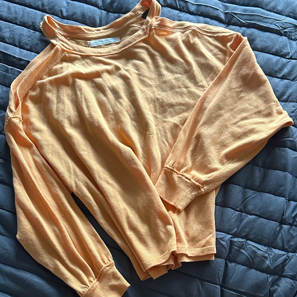 We The Free Apricot Long Sleeve Top